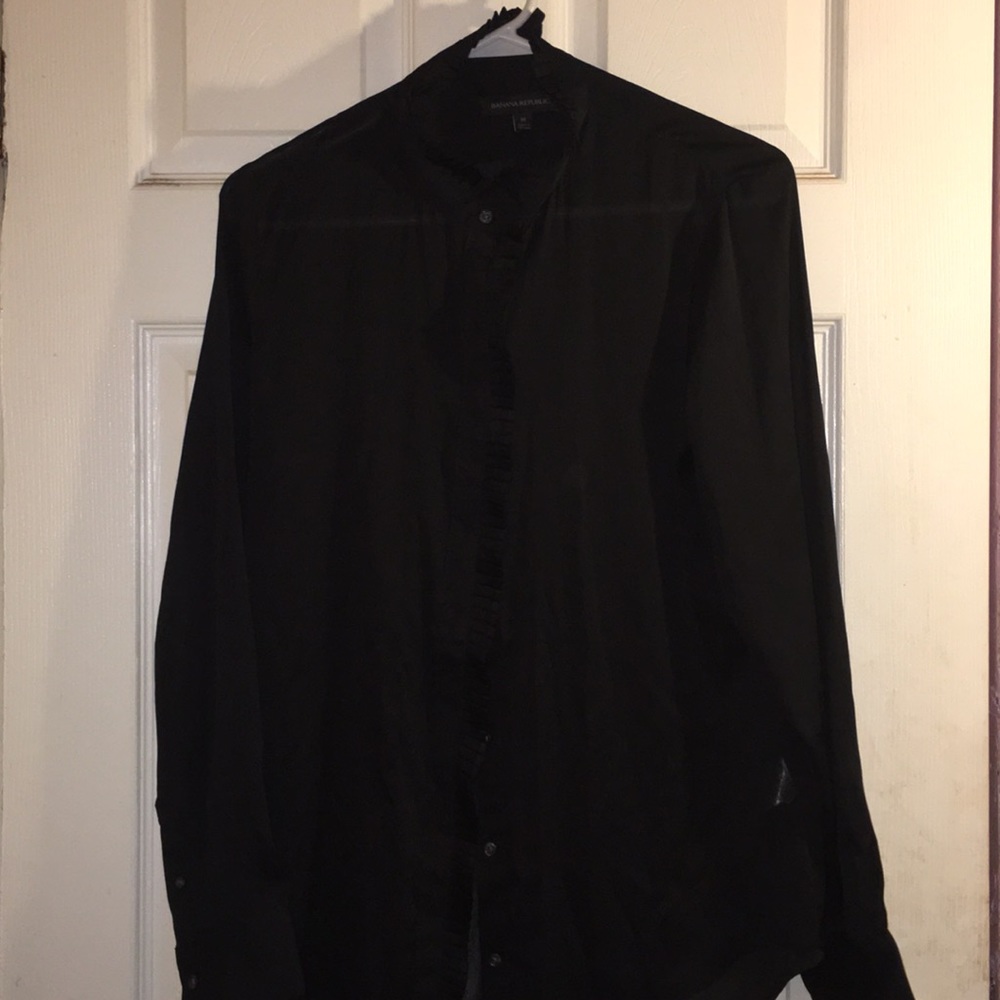 Ruffle button down shirt